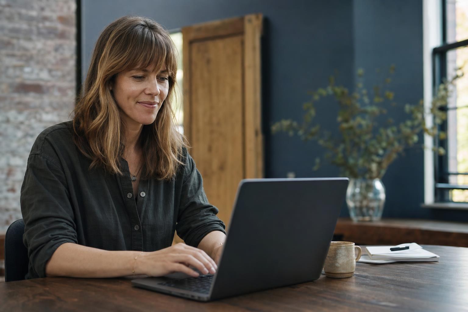 An owner updating her website