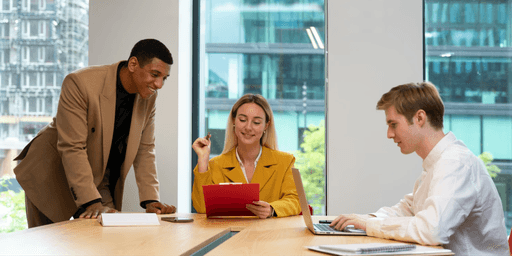 Team working together on a laptop