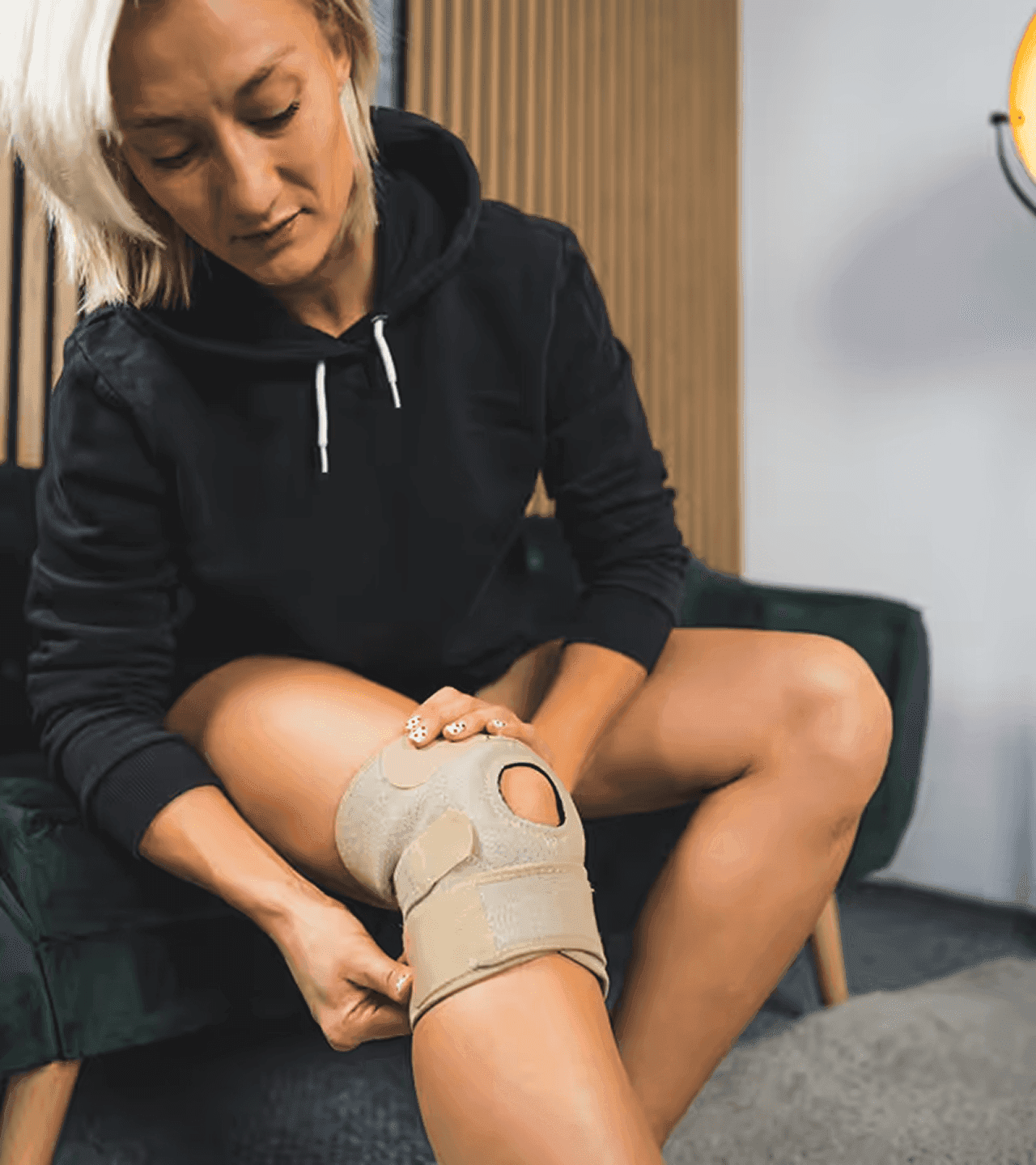 A client resting during a post-operative rehabilitation session